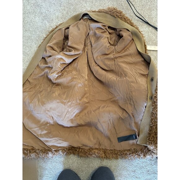 FREE PEOPLE Long Faux Mongolian Fur Cardigan Sweater Coat Coatigan Size S Shag - Picture 10 of 16